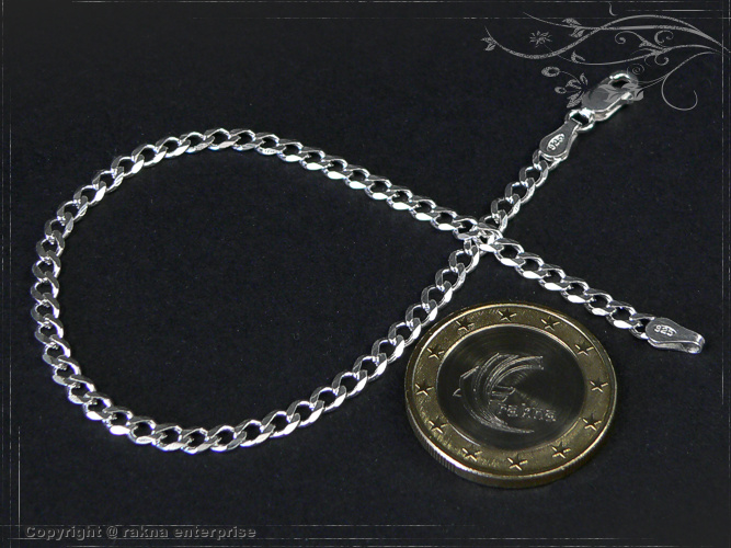 Curb chain bracelets 925 sterling silver width 3,3mm  massiv