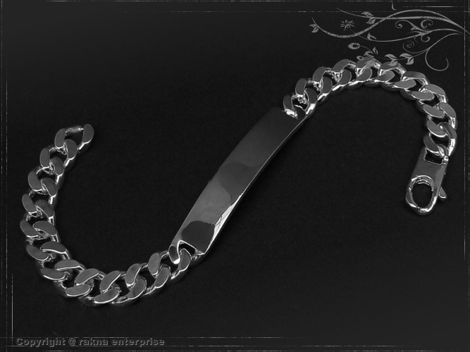 ID-Armband Gravur Armband 925 Sterling Silber Breite 8,0mm  massiv