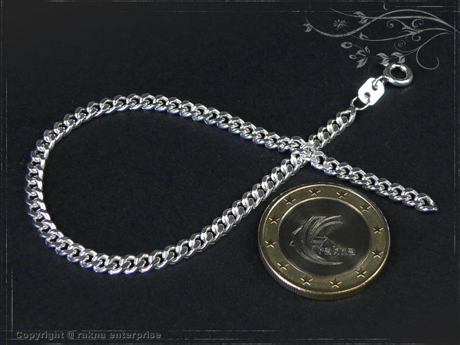 Curb chain bracelets 925 sterling silver width 3,5mm  massiv