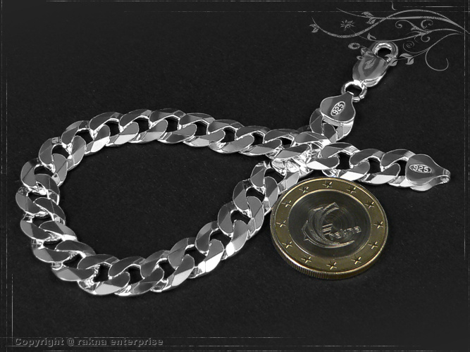 Curb chain bracelets 925 sterling silver width 8,5mm  massiv
